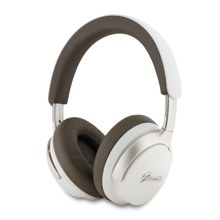 Guess PU Leather Script Logo ANC/ENC bezdrôtové slúchadlá GUBHC22PSBCSMW béžové