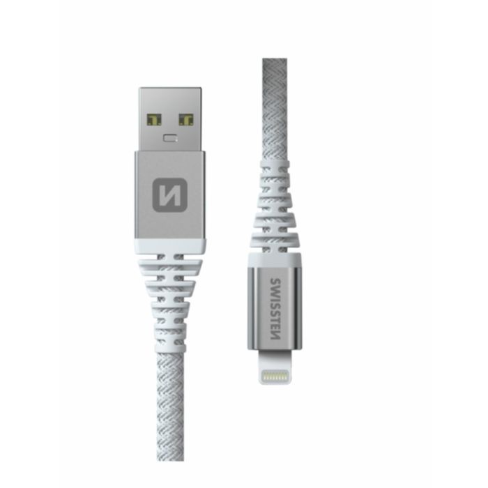 SWISSTEN Aramid Reinforced USB-A/LIGHTNING 3A 60W 1,5m biely