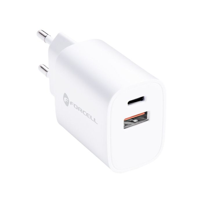 FORCELL F-ENERGY TFK-TC-35WPD travel charger Type C  Plus USB A PD QC4.0 3A 35W white