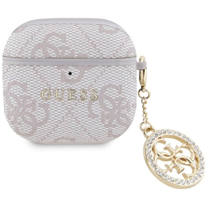 Obal Guess 4G Script PC/PU Charm Apple AirPods 4 GUA4P4E4CDP ružový