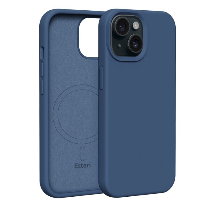 Etteri Silicone Magsfae TPU iPhone 15 - tmavo-modré