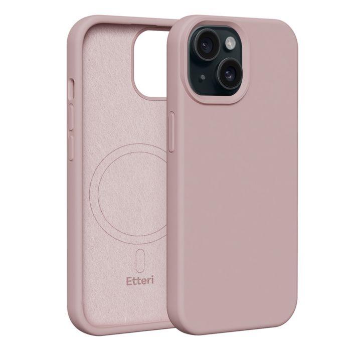 Etteri Silicone Magsfae TPU iPhone 15 - svetlo-ružové