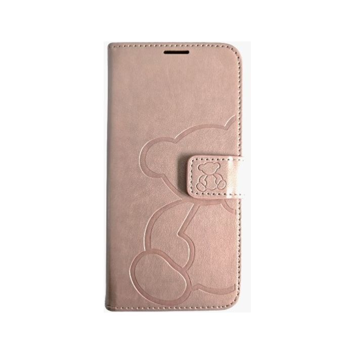 Obal MEZZO Book case Apple iPhone 16e teddy bear ružový