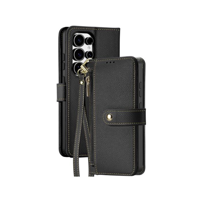 Obal Dux Ducis Lawa Leather Case Detachable Magnetic Wallet Samsung Galaxy S25 Ultra 5G S938 Black