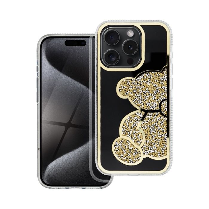 Obal TEDDY BEAR Case Apple iPhone 16e zlatý