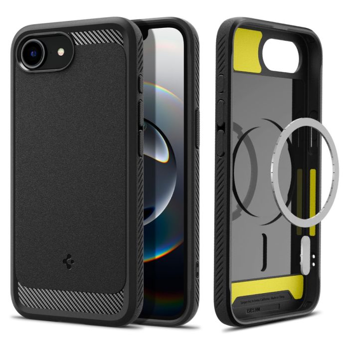 Spigen ARMOR MAG compatible with MagSafe iPhone 16e/17e - čierne
