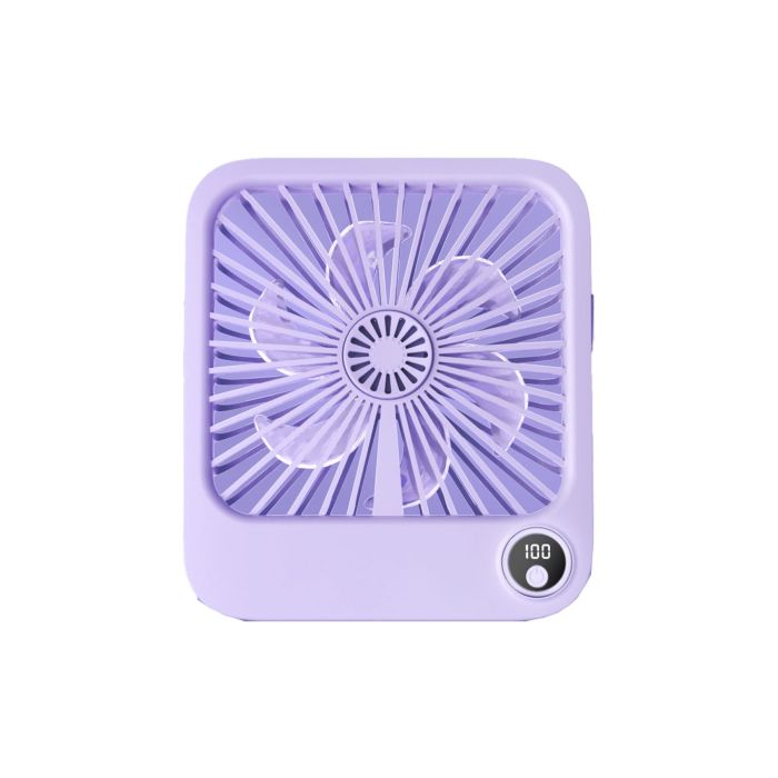 Stolový ventilátor W30 so stojanom 2000 mAh batéria - fialový