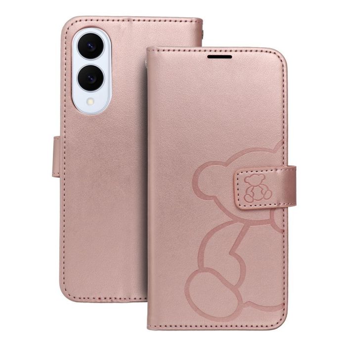 Obal MEZZO Book Samsung Galaxy S25 Edge 5G S937 teddy bear zlato-ružový