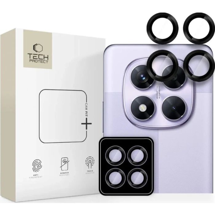 Ochranné sklo na fotoaparát Tech-Protect Camring Pro+ Xiaomi Redmi Note 14 Pro 5G/POCO X7 5G čierne