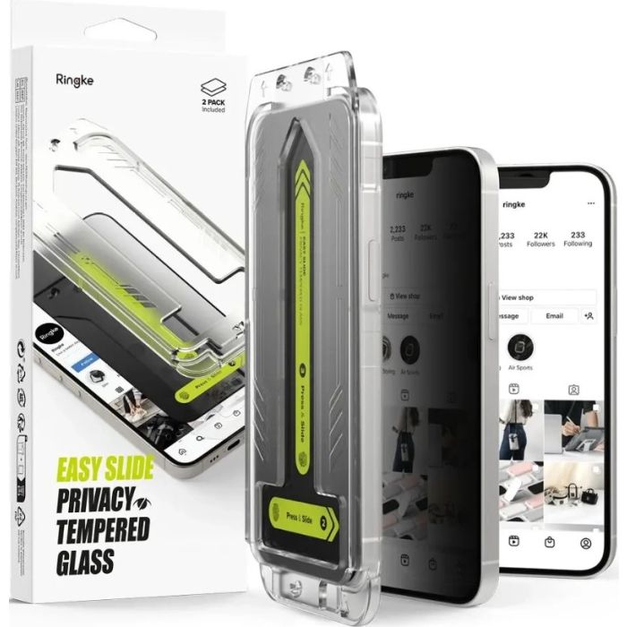 Ochranné sklo Ringke Easy Slide Apple iPhone 16e Privacy (2ks)