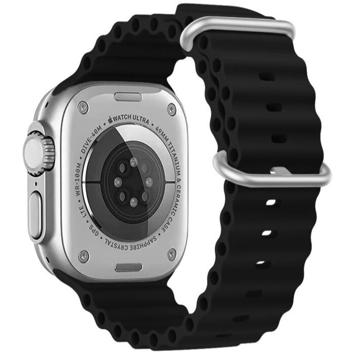 SWISSTEN remienok pre Apple Watch silikónový - Marine Straps 42/44/45/49 mm čierny