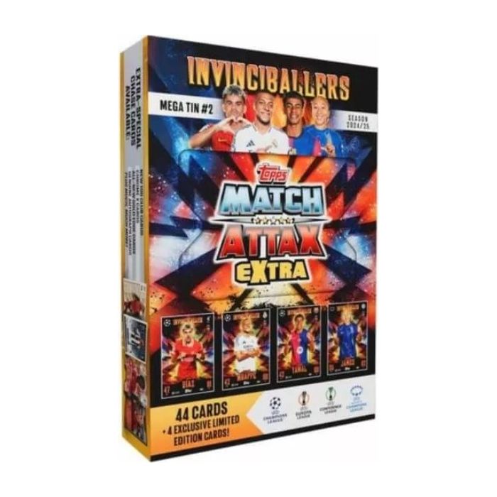Futbalové karty Topps Match Attax EXTRA TCG 2024/25 UCC MEGA TIN 2