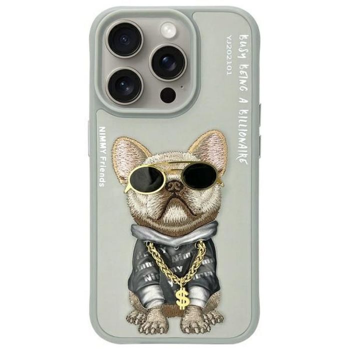 NIMMY case GLASSES COOL DOG for IPHONE 15 Pro Max gray