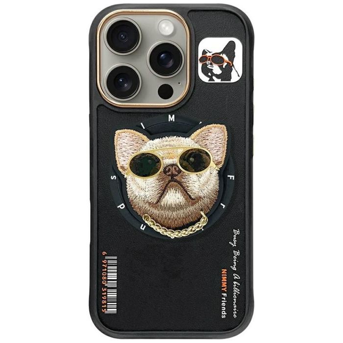 Obal NIMMY GLASSES COOL DOG MagSafe Apple iPhone 16 Pro Max čierny