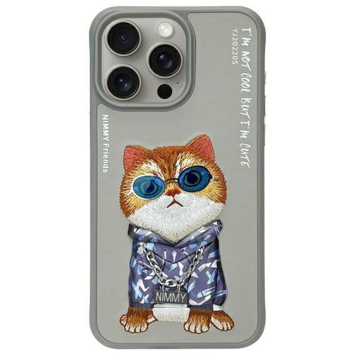 NIMMY case GLASSES COOL CAT for IPHONE 15 Pro Max gray
