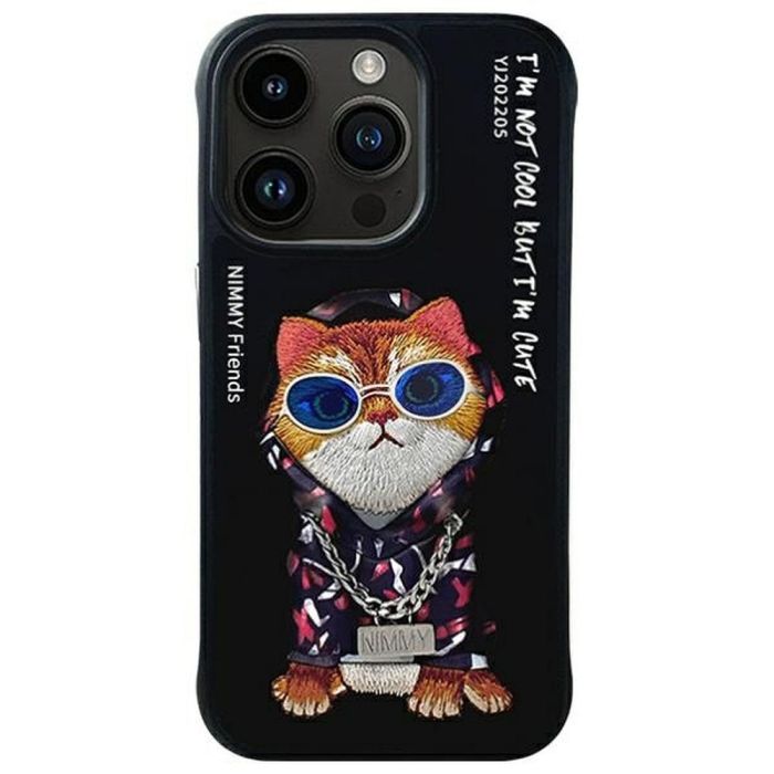 NIMMY case GLASSES COOL CAT for IPHONE 15 Pro black
