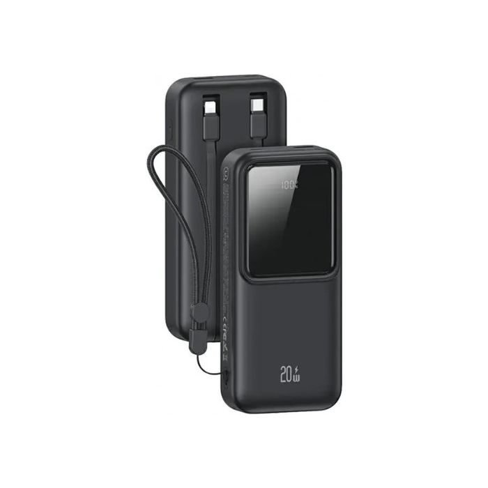 USAMS US-CD213 X-chel Series, 30000mAh 20W PD+QC 3.0, USB-C+Lightning, čierna
