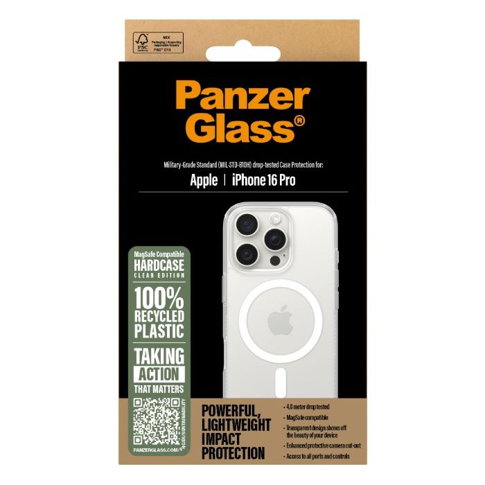 PanzerGlass - Puzdro HardCase s MagSafe pre Apple iPhone 16 Pro, transparentná