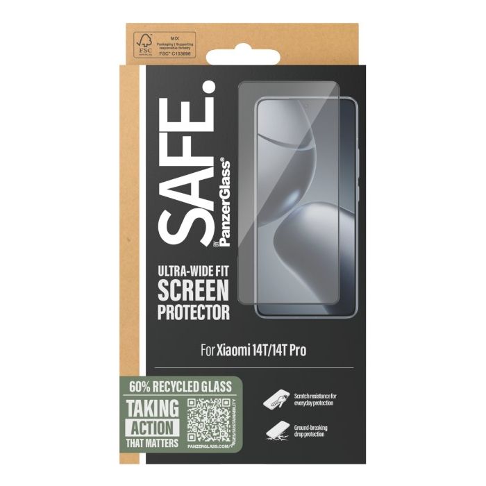 SAFE - Tvrdené sklo UWF pre Xiaomi 14T/14T Pro, čierna