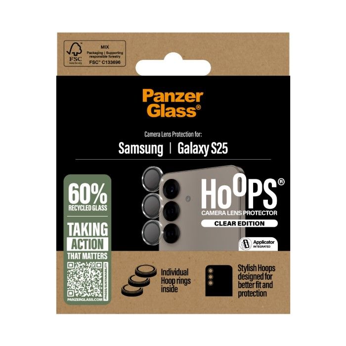 PanzerGlass - Ochranný kryt objektívu Hoops pre Samsung Galaxy S25 S931, číra