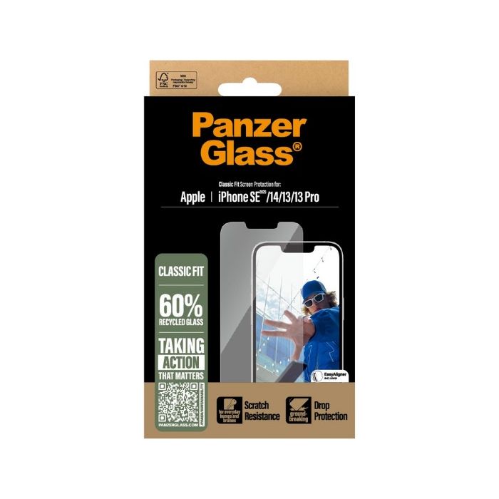 PanzerGlass - Tvrdené sklo s aplikátorom pre Apple iPhone 16e/14/13/13 Pro, číra