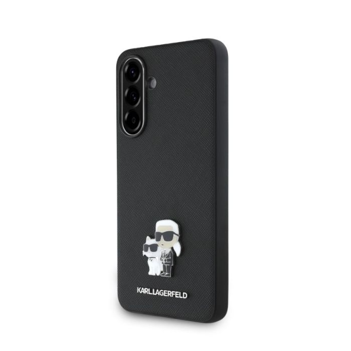 Obal Karl Lagerfeld PU Saffiano Metal Karl and Choupette Samsung Galaxy A36 5G A366/A56 5G A566 KLHCSA36PSAKCMPK čierny