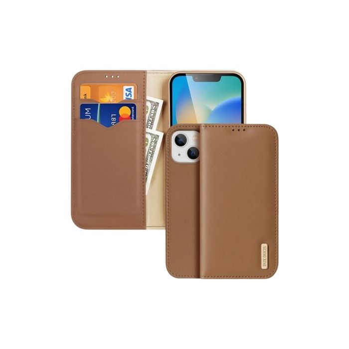 Obal Dux Ducis Hivo Book Apple iPhone 16e hnedý
