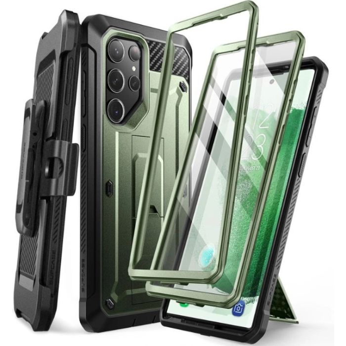 Obal Supcase Unicorn Beetle Pro 2-set Samsung Galaxy S23 Ultra 5G S918 zelený