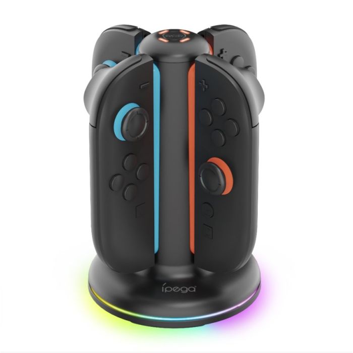 iPega SW2052 nabíjacia stanica s RGB pre JoyCon ovládače Nintendo Switch 2 čierna
