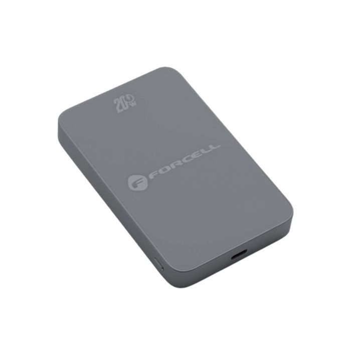 FORCELL F-ENERGY F10K8 Super Slim Powerbank, MagSafe PD3.0 QC4.0 15W, 10000mAh, sivá