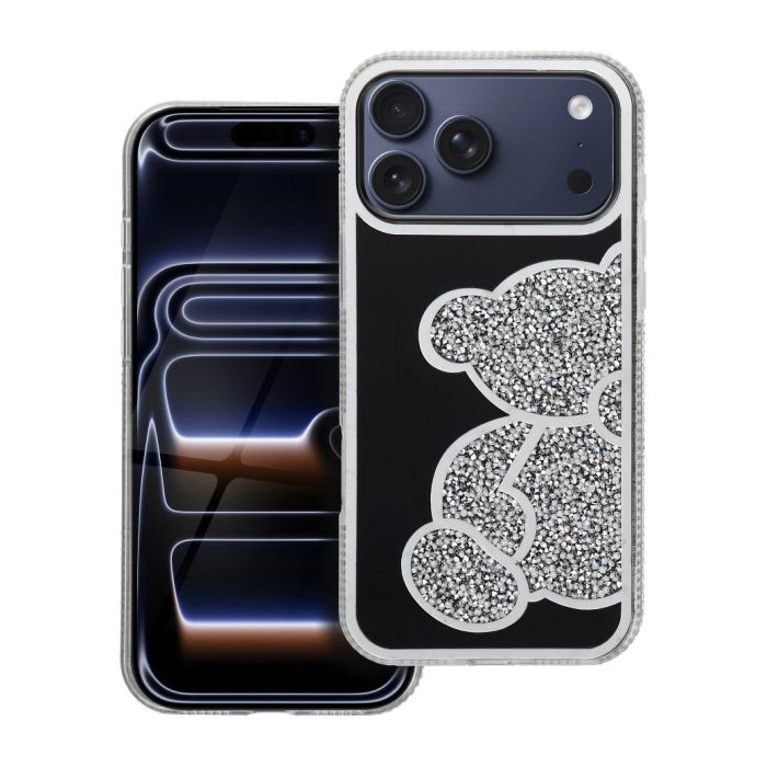 Obal TEDDY BEAR Apple iPhone 17 Pro strieborný