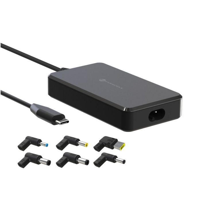 FORCELL F-ENERGY E856,  univerzálny adaptér pre notebooky, 90W (6 adaptérov), čierny 