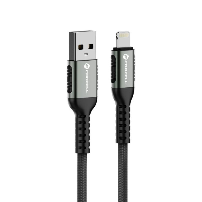 FORCELL F-ENERGY C257 cable USB A to Lightning 2,4A 12W Cafule 0,25 m black