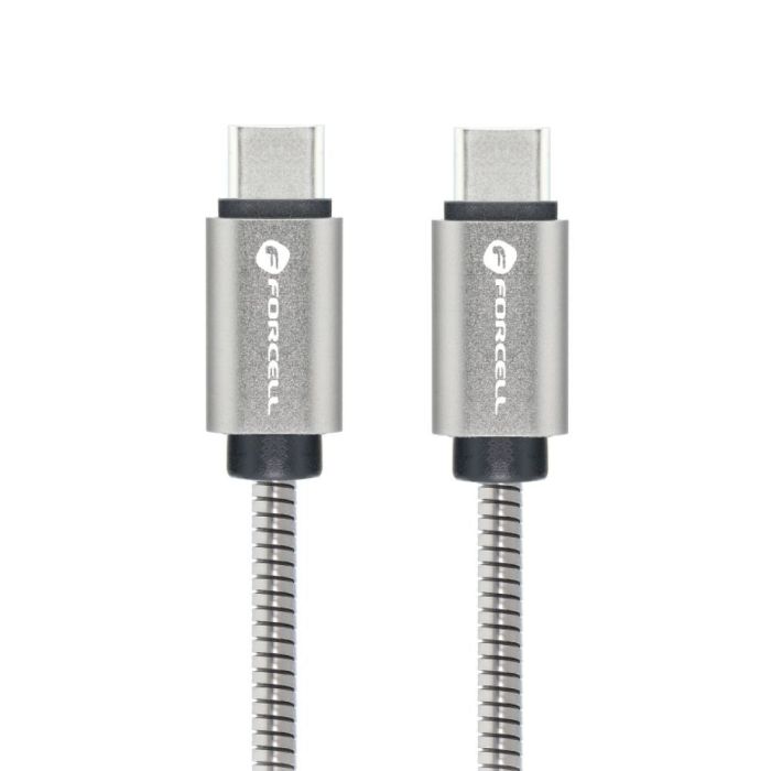 FORCELL F-ENERGY Metal C239 cable Type C to Type C PD QC4.0 5A 100W E-mark 2 m silver