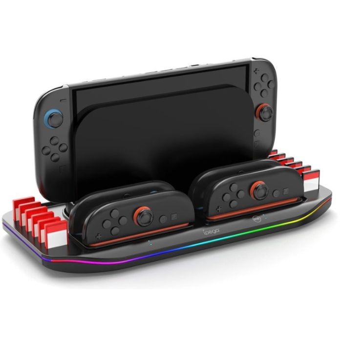 iPega SW2210 multifunkčný nabíjací RGB stojan pre Nintendo Switch 2 čierny