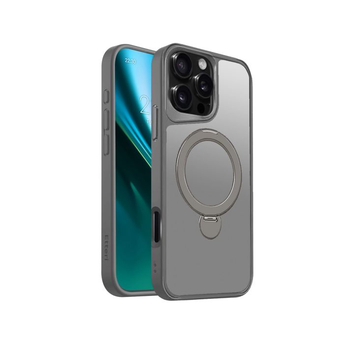 Etteri Matt Magsafe Ring TPU/TPC  iPhone 17 Pro Max - šedé (sivé)