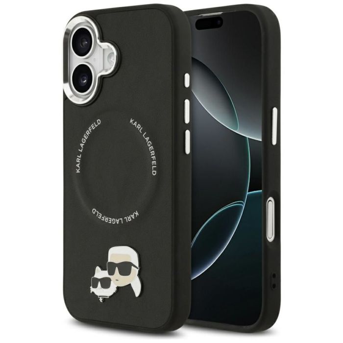 Obal Karl Lagerfeld PU Karl and Choupette Heads Pins MagSafe Apple iPhone 17 KLHMP17SPSMLRKCK čierny