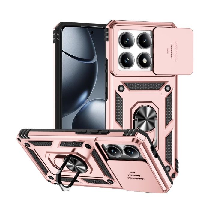 Obal Camshield Ring Armor Xiaomi 14T Pro 5G ružový