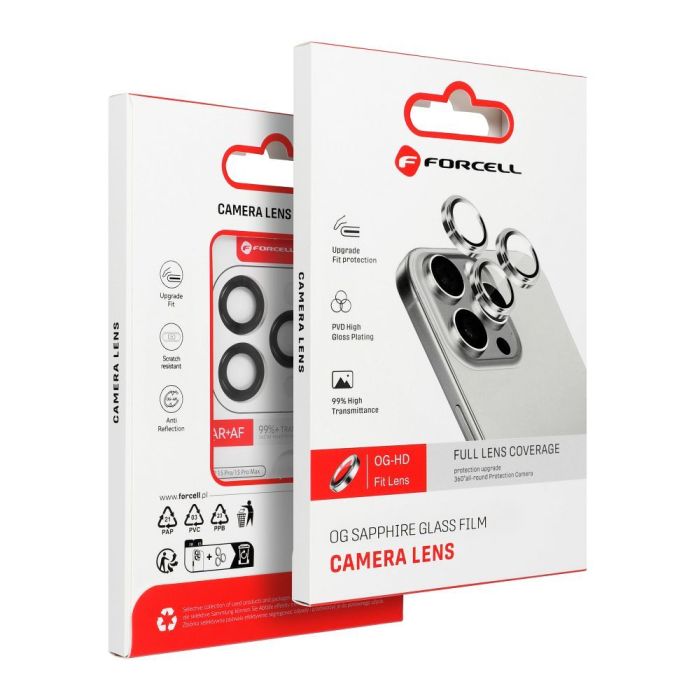 Ochranné sklo Forcell Premium Camera Lens Samsung Galaxy S25 5G S931 červené (Coral Red)