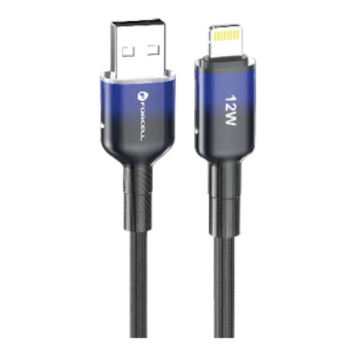 FORCELL F-ENERGY C353 Gradient, USB-A/Lightning, 2,4A 12W, 1m, čierny