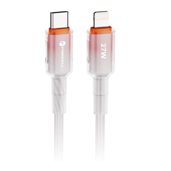 FORCELL F-ENERGY C356 Gradient , USB-C/Lightning, PD 3A 27W, 1m, biely
