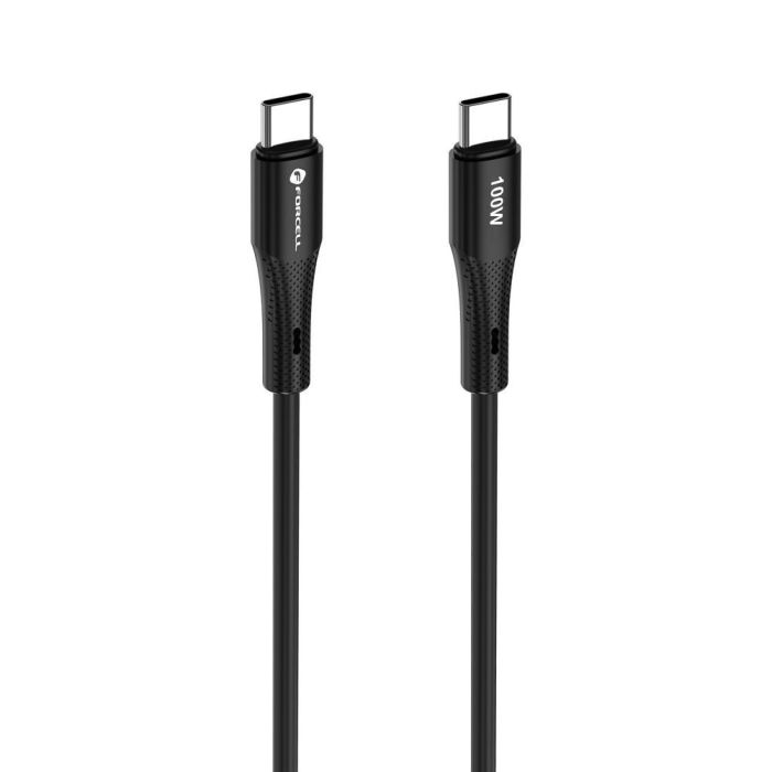 FORCELL F-ENERGY C347 Silicone, USB-C/USB-C, QC4.0 PD 5A 100W, 1m, čierny