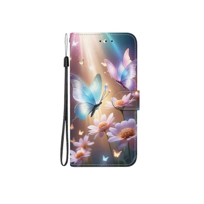 Obal PU Leather Book Xiaomi Redmi 15C motýle a kvety