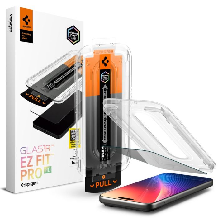 Sklo Spigen Glas.Tr ”Ez Fit Pro” iPhone 16 Pro / 17 / 17 Pro Privacy