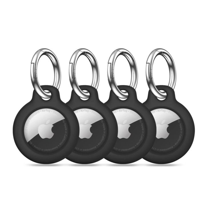 Obal Tech-Protect Rough Apple AirTag 1/2 čierny (4ks)