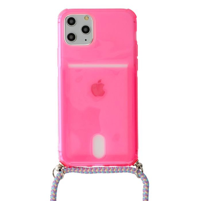 Obal Silicone Fluo Apple iPhone 12 Mini ružový (+ šnúrka)