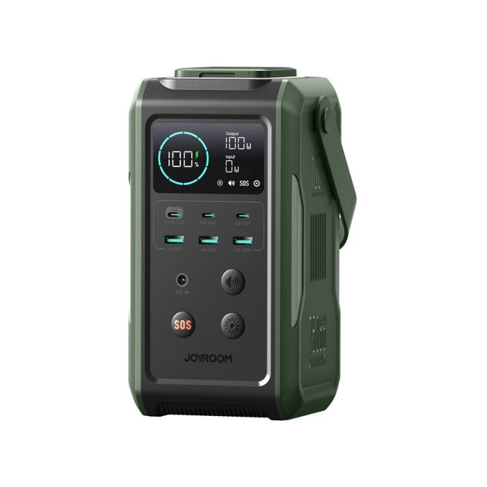 Joyroom JR-PBF10 Powerbank, 75000mAh 100W, 3xUSB-C 3xUSB-A, svietidlo rúčka, zelená