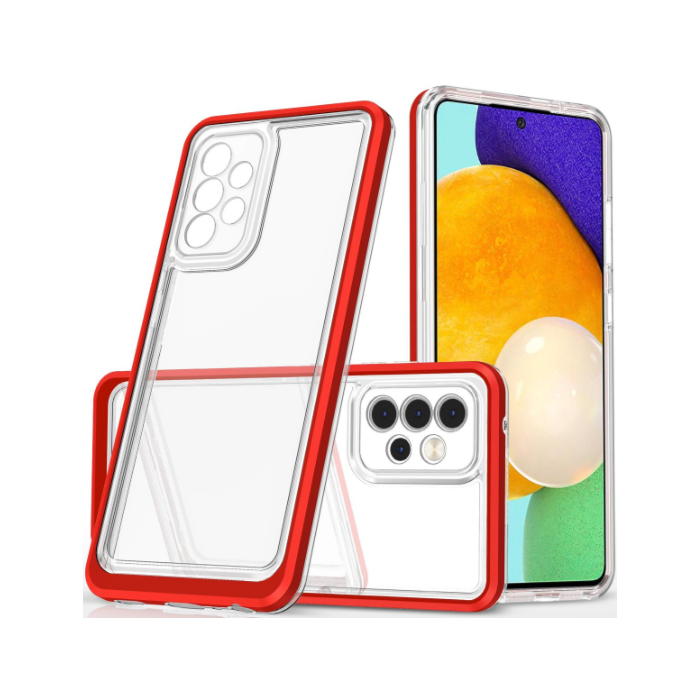 Obal Hybrid Armor 3v1 Samsung Galaxy S21 Ultra 5G G998 transparentno-červený