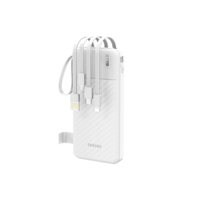 Dudao K11 10000mAh, 10W (USB-C/Lighting/Micro), biela