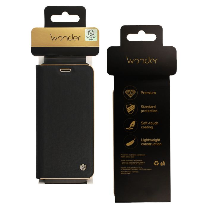 Obal Wonder Frame Book Motorola Moto G85 5G čierny